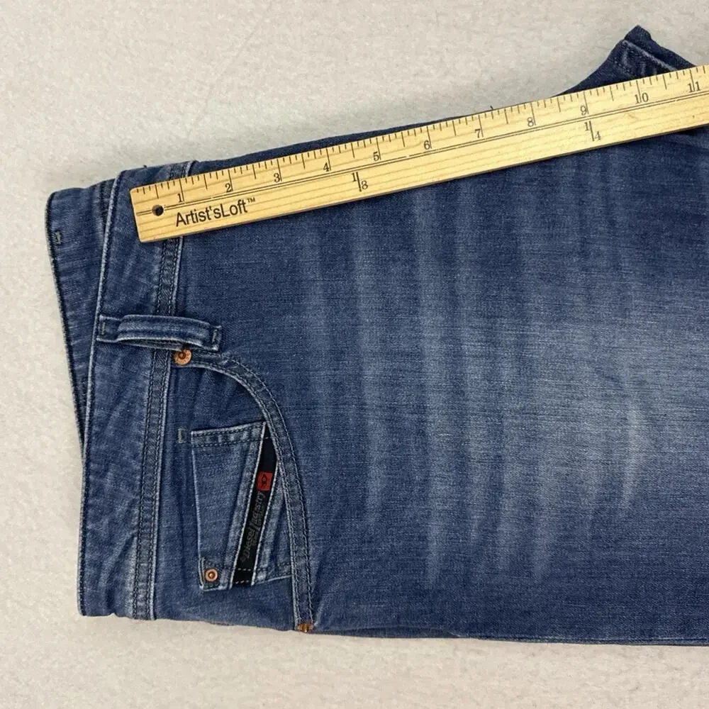 Diesel Waykee Regular Straight Jeans Men’s 36x32 Blue Stretch Denim Fade